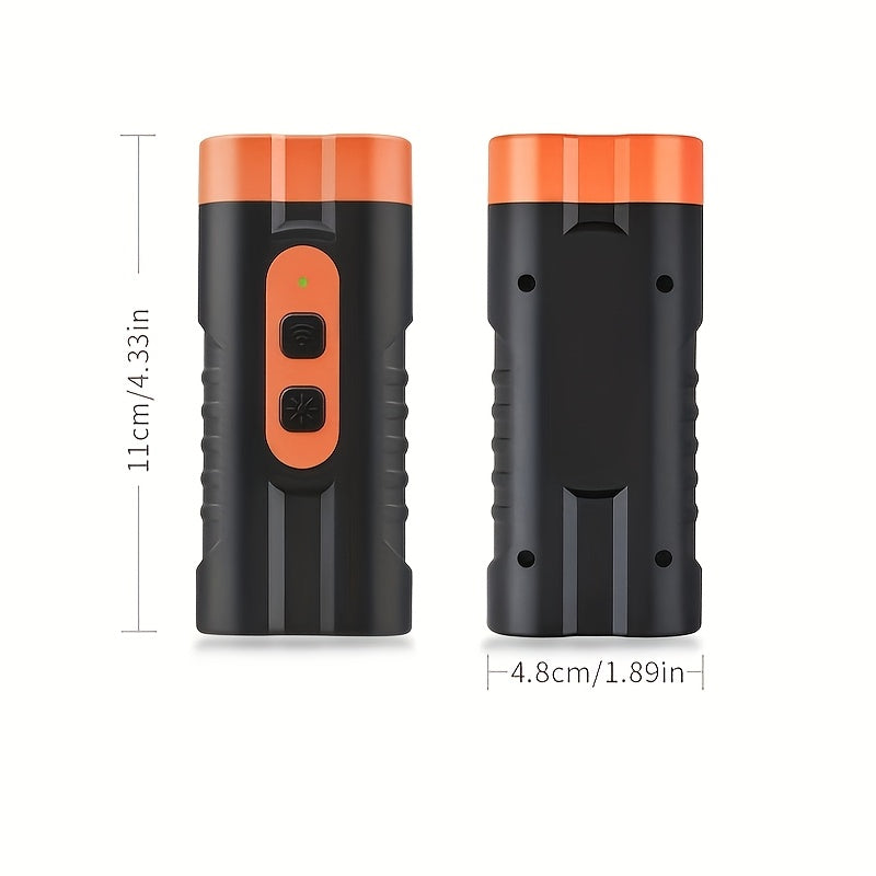 1 unidad de repelente ultrasónico para perros PetSafePro recargable por USB, inhibidor de ladridos de doble núcleo de alta potencia con linterna LED, dispositivo portátil anti-mordeduras para uso exterior
