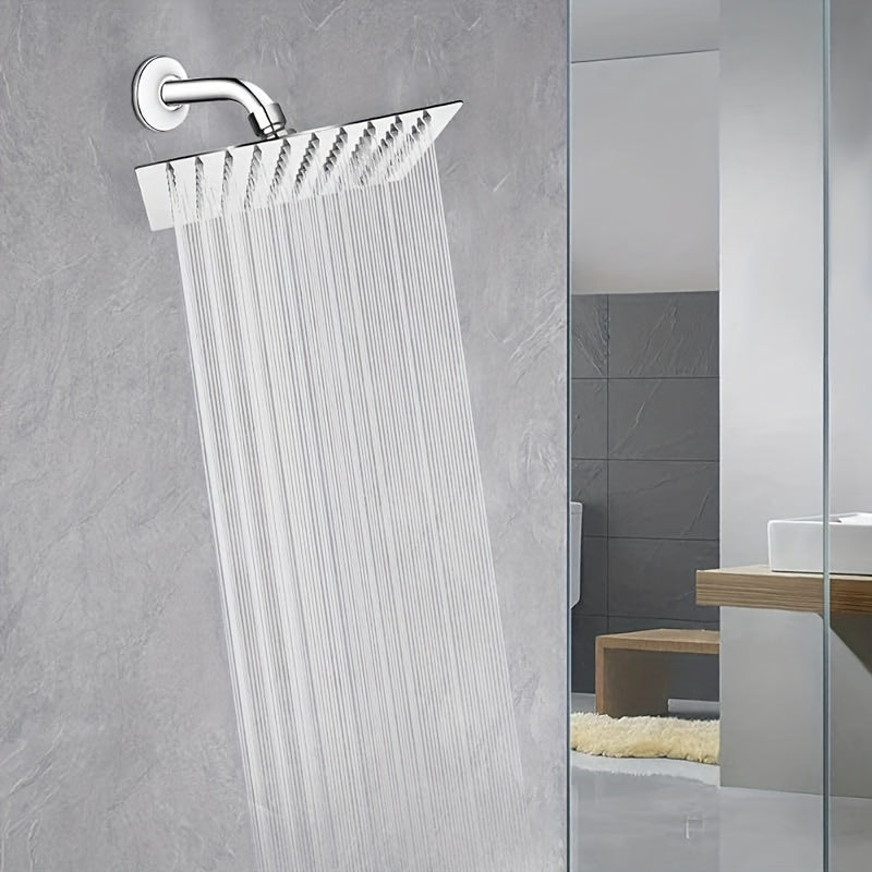 1pc Brazo de Ducha de Acero Inoxidable, Montado en la Pared, Se Conecta a la Cabezal de Ducha Fijo, Acabado Pulido, Accesorio Redondo para Baño