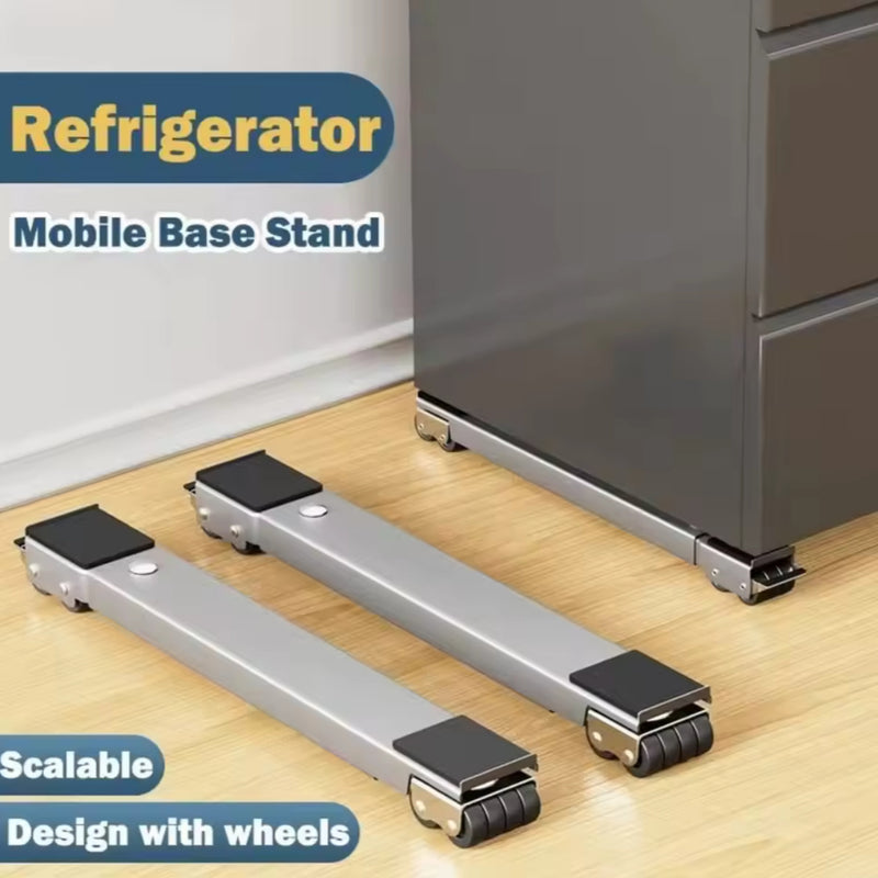 2 Piezas de Carro Ajustable para Electrodomésticos con 24 Ruedas, Cojín Antideslizante y Frenos - Sin Batería Necesaria para Refrigerador, Lavadora, Secadora, Muebles - Accesorios para Hogar, Soporte Resistente, Diseño Ergonómico con Palanca, Ruedas Equi