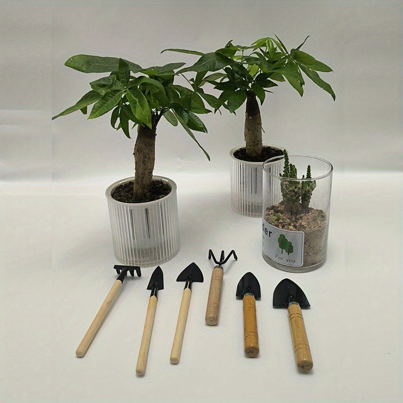6 Mini Cucharas, Cucharas y Rastrillos Juego de Herramientas de Jardinería Doméstica Mini - Herramientas de Mano de Metal y Madera Duraderas, Cucharas de Macetas de Jardín, Pala de Jardín, Macetas de Mesa, Cucharas de Macetas y Herramientas de Jardinería
