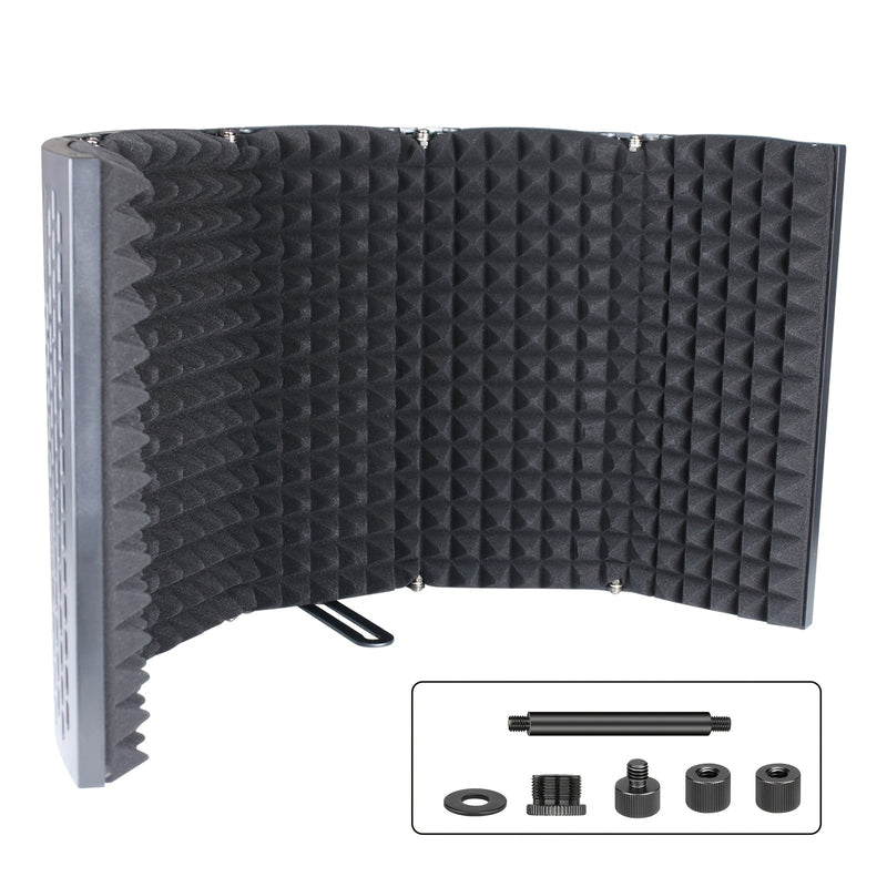 Micrófono de Estudio de Grabación Profesional, Estudio Acústico, Diseño Portátil de Tres a Cinco Puertas, Material ABS, Compatible con Interfaz XLR, Reducción de Ruido y Absorción de Sonido, Adecuado para Estudios de Grabación, Talleres de Canto y Config
