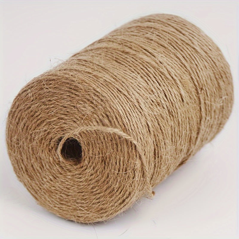 1 Paquete de Cuerda de Yute Natural - 328 Pies, 2mm en Tonos Terrosos Resistentes, Adecuado para Jardinería, Empaquetado de Manualidades y Decoraciones Festivas - Fibra Duradera de Alta Calidad, Ideal para Entrenamiento de Plantas, Tejido y Proyectos DIY