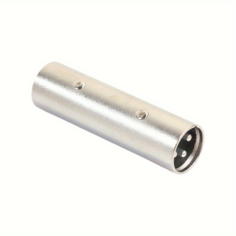 Adaptador de Audio XLR Dorado de 3 Pines Macho a Macho, Conector de Aleación de Zinc para Micrófonos, Consolas de Mezcla, Amplificadores, Altavoces - Compatible con PC, Micrófono para PC, Enchufe, Adecuado