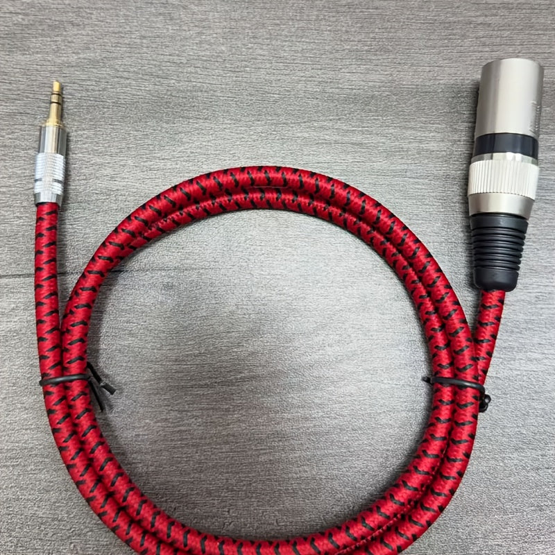Cable de audio masculino XLR 3,5 mm de alta calidad, adecuado para teléfonos inteligentes, computadoras, tarjetas de sonido, micrófonos y altavoces - Diseño redondo duradero con conector de tablero suave