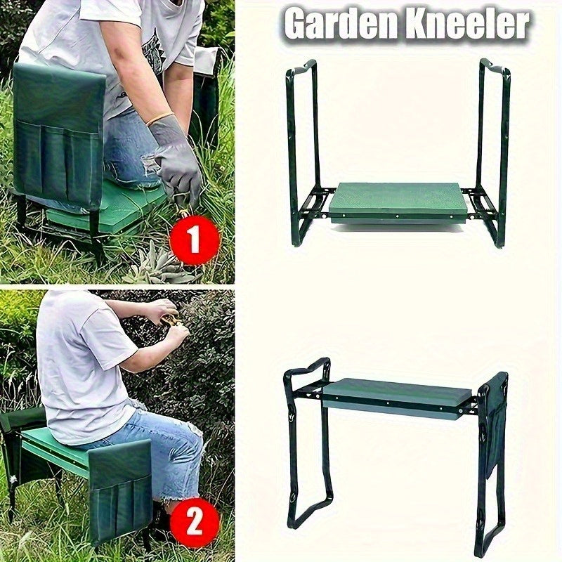 New Durable Oxford Taburete de Jardinería con Bolsa para Herramientas - Organizador Portátil Multiusos para Cuidado del Jardín, Patio y Césped, Bolsa de Almacenamiento para Herramientas de Jardinería
