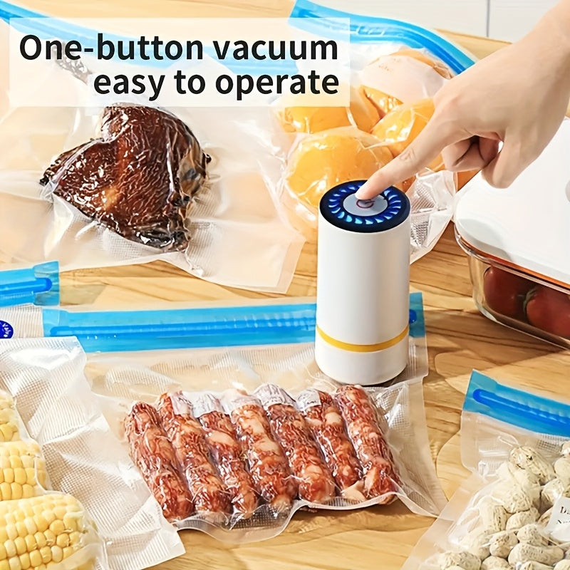 1 Sellador de vacío eléctrico portátil y 3 de bolsas de vacío para alimentos, mejor regalo para la familia en Halloween, Acción de Gracias, Navidad