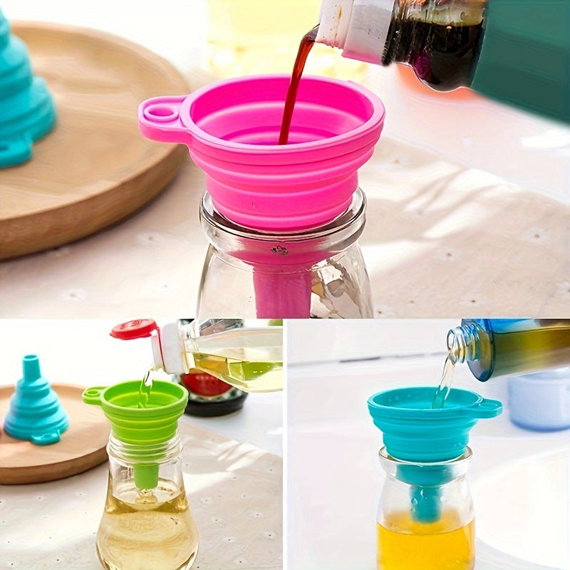 1pc, Embudo Telescópico Plegable Mini, Utilizado Para Verter Aceite En La Cocina, Anti-salpicaduras, Líquido Enlatado Para El Reabastecimiento De La Cocina Doméstica