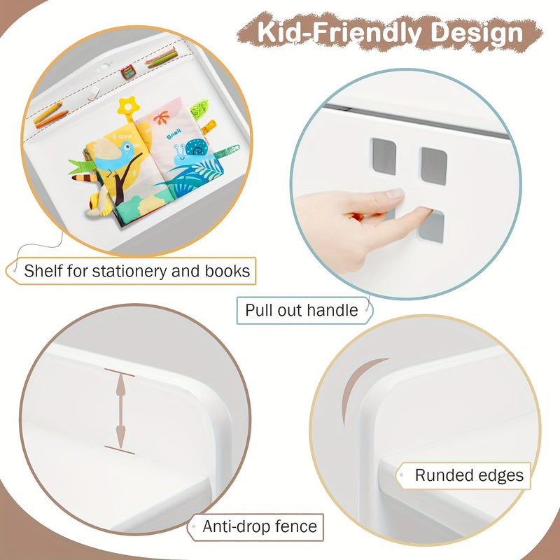 Juego de mesa y sillas soltarabebe, mesa de madera para niños con pizarra negra, sillas ajustables en altura, ideal para dibujar, comer y fácil almacenamiento