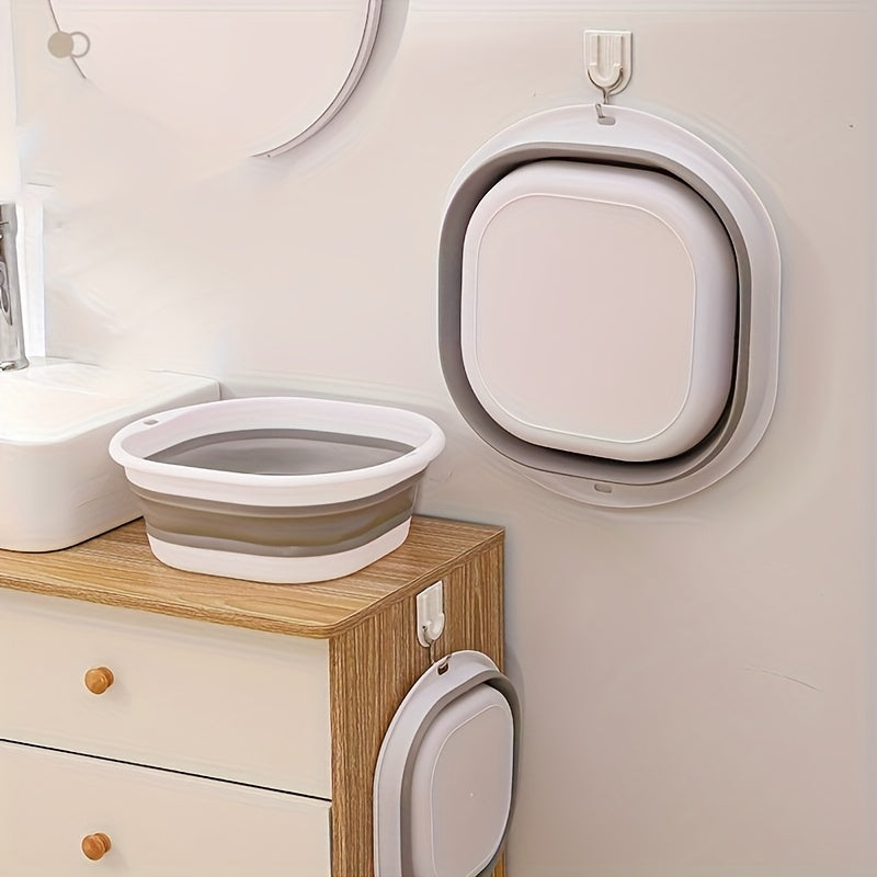 Cuenco de Plástico Plegable Portátil - Multiusos para Lavado de Pies, Manos y Cuidado de Uñas, Sin Necesidad de Electricidad, Diseño Compacto Ahorrador de Espacio para Dormitorios, Camping y Espacios Pequeños, Bañera Plegable para Pies, Esenciales para H