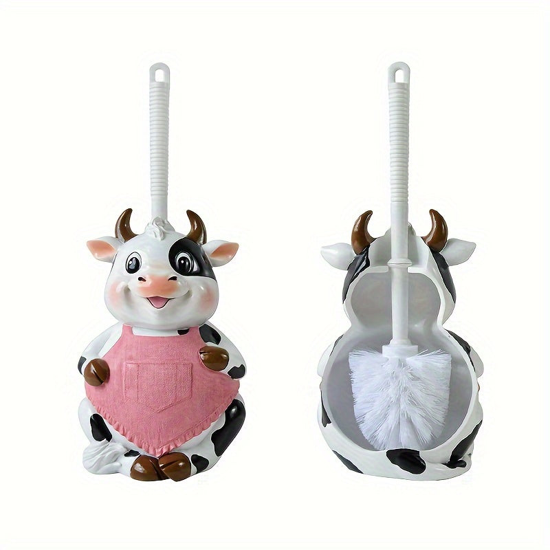 Accesorios para Baño, Juego de Portacepillos de Resina Hecho a Mano con Cepillo de Inodoro Compacto y Tamaño Pequeño, Fácil de Ocultar, Ahorra Espacio en Almacenamiento, Antigoteo, Fácil de Montar, Cepillo de Limpieza Profunda