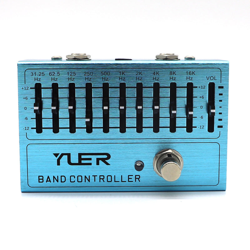 Pedal de Ecualizador de 10 Bandas para Guitarra y Bajo con True Bypass, Efectos de 31.25Hz a 16kHz