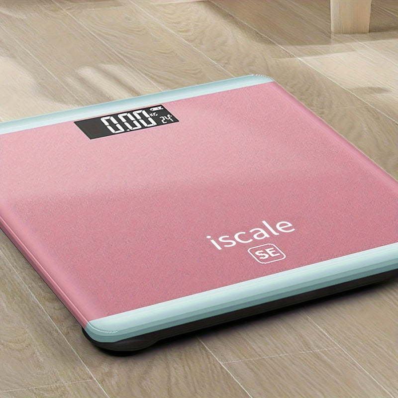 Báscula mini dorada rosa de alta precisión, diseño portátil, pantalla LCD, funciona con pilas AAA (no incluidas), ideal para el hogar y viajes, fabricada en plástico duradero, 1 unidad