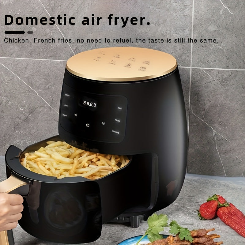 Freidora de aire automática doméstica 4.5L, pantalla táctil inteligente, máquina para papas fritas con gran capacidad