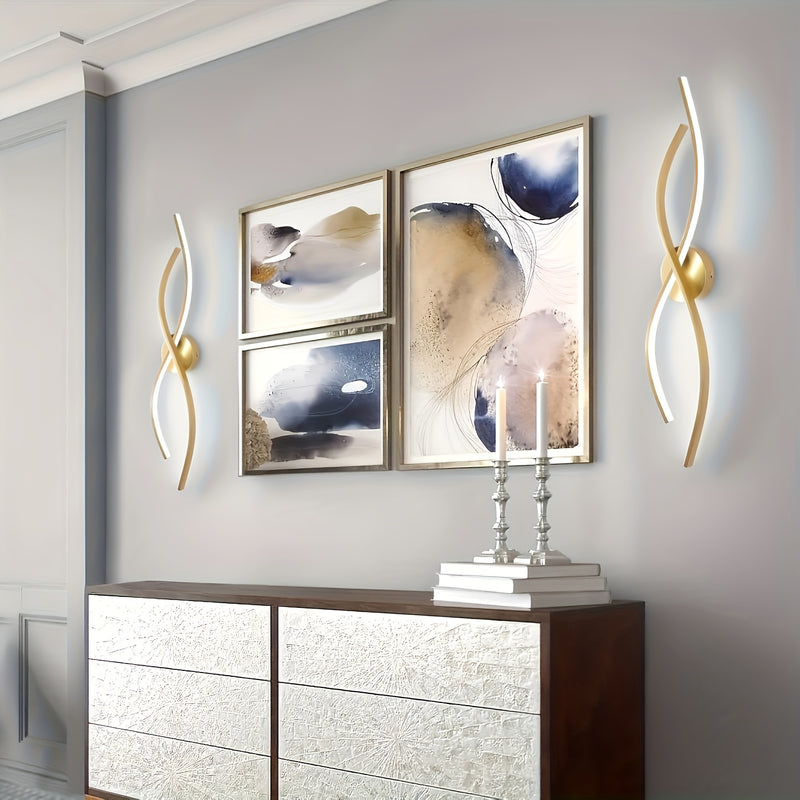 1 pieza de moderno farol de pared LED dorado, con sombra de aluminio de metal pulido, montaje semienterrado, cableado, para dormitorio, sala de estar, pasillo, 110V-240V, con fuente de luz, farol de pared para dormitorio | Luz LED moderna | Sombra de met