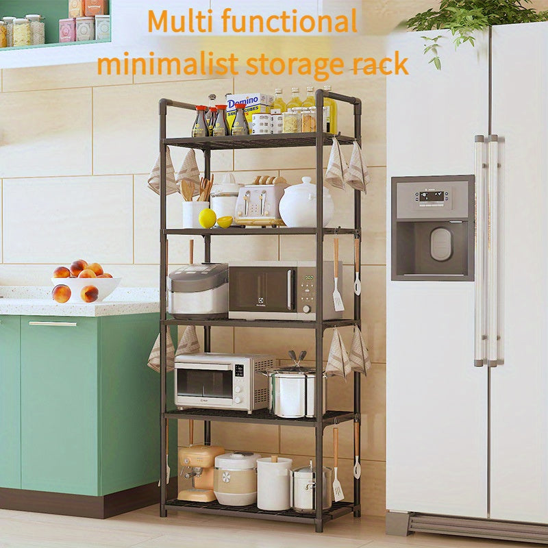 Estantería de Plástico Ajustable y Apilable de 4 Niveles para Almacenamiento Resistente - Estantes Abiertos Modernos para Cocina y Garaje, Estantes Duraderos para Utensilios, Herramientas, Libros, Diseño Ahorrador de Espacio con Soporte en el Suelo, Orga