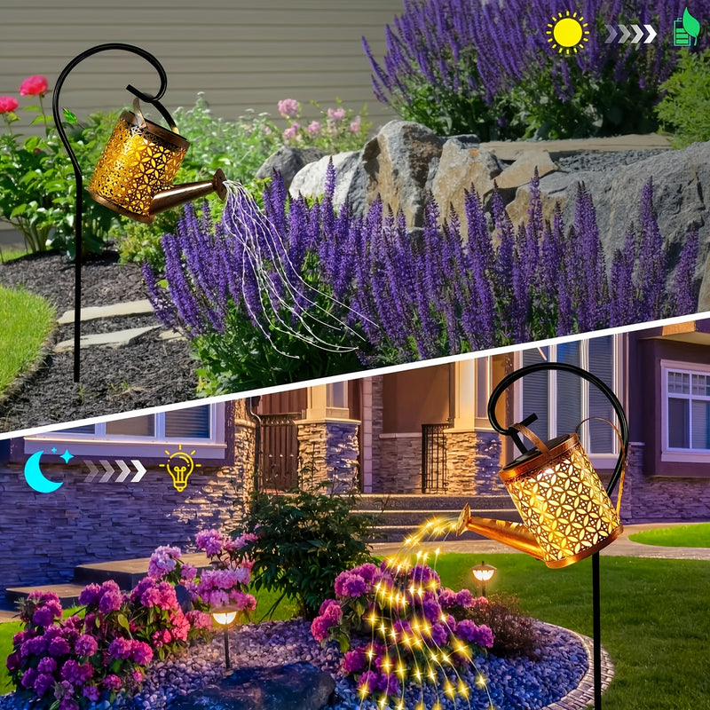 Regadera LED Solar, Rociador de Macetas en Forma de Estrella, Lámpara de Suelo - Ideal para Iluminación Decorativa de Jardín Exterior, Caminos y Patios, Regalo Perfecto para Familiares y Amigos -