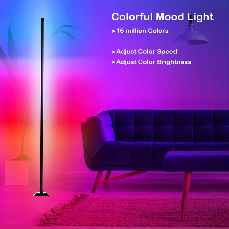 1pc Lámpara de Piso Inteligente NBBUFF, Tira LED RGB+IC para Dormitorio, Alimentación USB, Control por App con Temporizador y Sincronización Musical, Ideal como Luz Nocturna, Iluminación para Sala, Escenario, Fiestas de Halloween, Navidad y Bodas