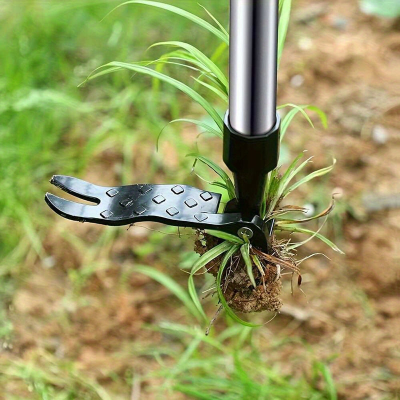 Herramienta manual para eliminar malezas de acero inoxidable - Mango ergonómico, diseño sin doblar para una eficiente eliminación de raíces, herramienta duradera para jardinería y cuidado de césped con construcción sólida, cortadora de malezas, mantenimi