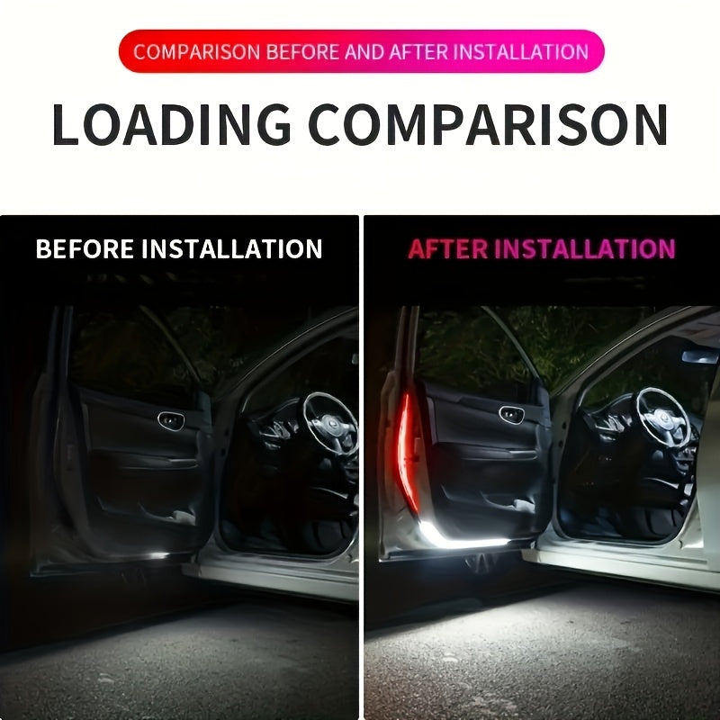 2 piezas de tira luminosa para borde de puerta, tira de luz atmosférica, decoración de bienvenida para camioneta, luz ambiente, luz de flujo LED