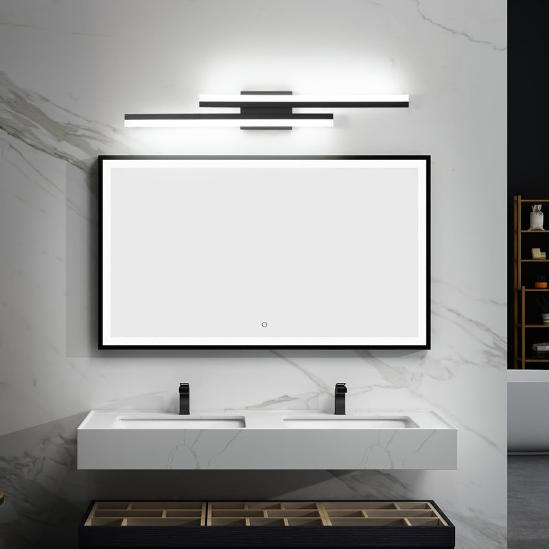 Arandela Moderna para Baño EZOS - Iluminación de 80.01 cm sobre Espejo con 3 Temperaturas Ajustables (3000K-6500K), Montaje Semiempotrado, Barra LED Energéticamente Eficiente para Baño, Dormitorio o Restaurante - Lámpara de Pared Decorativa