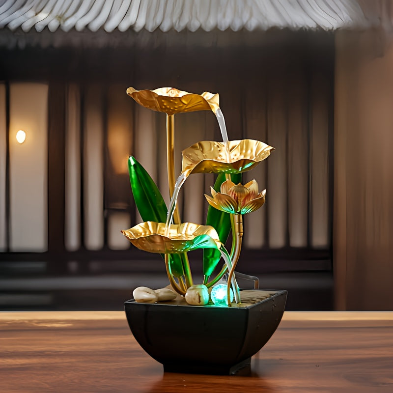 Pequeña Fuente Interior con Circulación Automática, Humidificador Decorativo de Escritorio para Sala de Estar y Dormitorio, Artesanías Relajantes