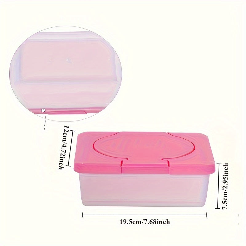 1pc Caja de Almacenamiento para Toallitas con Tapa - Dispensador de 80 Paños, Estuche Duradero de Plástico Compacto 19.51x11.99x7.49cm, Organizador Clásico para Baño o Dormitorio (Rojo/Azul), Diseño Minimalista y Fácil Limpieza