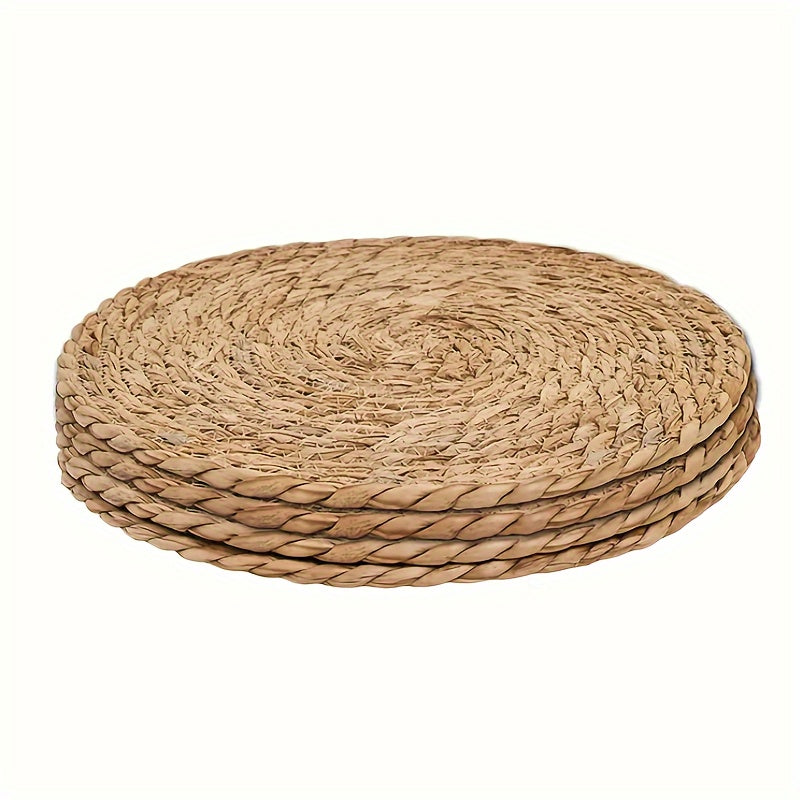 2/4/6 piezas de individuales de ratán tejidos a mano, 35.05 cm - Naturales, rústicos, resistentes al calor, decoración rectangular para cocina y comedor, bodas, fiestas, hogar - Alta calidad, solo lavado a mano, individuales para cocina, vajilla de fiest