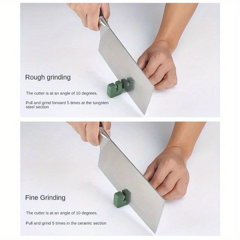Afilar cuchillos portátiles de doble cara - Herramienta de cocina multifuncional manual para afilar cuchillos y frutas, material PP duradero, sin carga, no necesita batería, accesorios de cocina