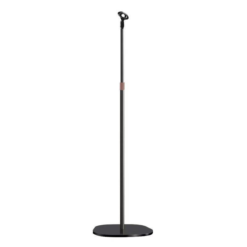 Soporte de micrófono ajustable para voces, discursos y presentaciones, con modificaciones de altura y ángulo.