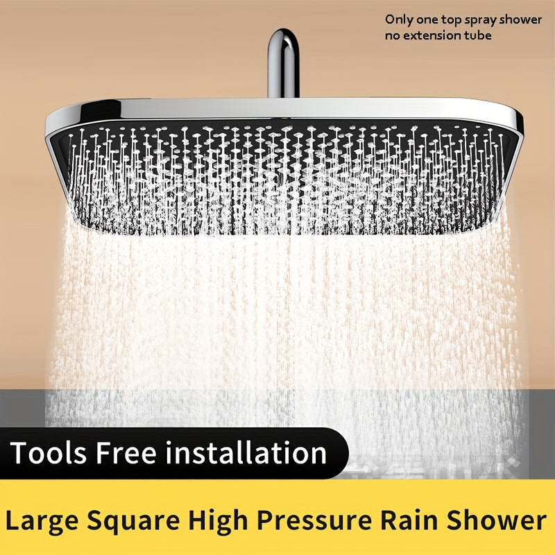 1 Pieza, Cabezal De Ducha De Alta Presión Para Baño, Cabezal De Ducha Cuadrado Plateado U Oscuro, Rociador De Ducha Fijo Diario Para Baño, Accesorios De Baño, Cabezal De Ducha