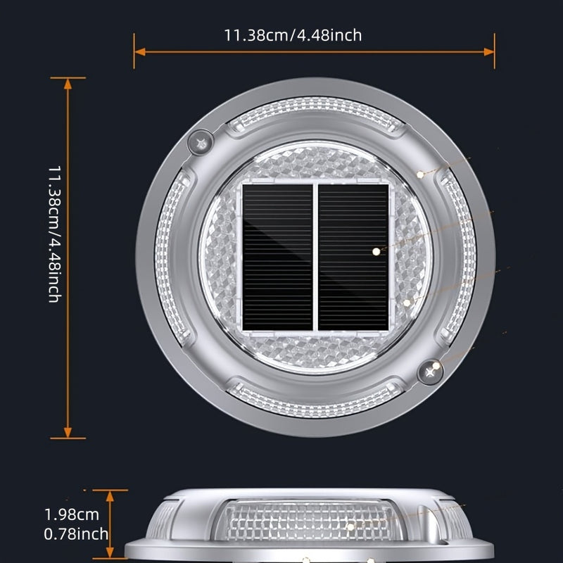 2/4/8/12pcs Luces Solares para Exteriores, IP68 Impermeables - Cargado por Panel Solar, Encendido/Apagado Automático, para Jardín, Patio, Pasillo, Muelle (Azul y Blanco Frío, Construcción Metálica)