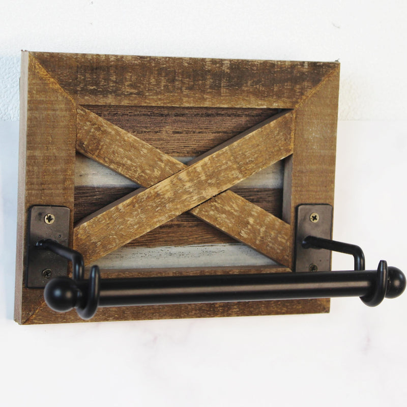 Soporte rústico de madera para papel higiénico de baño, 1 pieza, accesorio de baño, decoración para baño