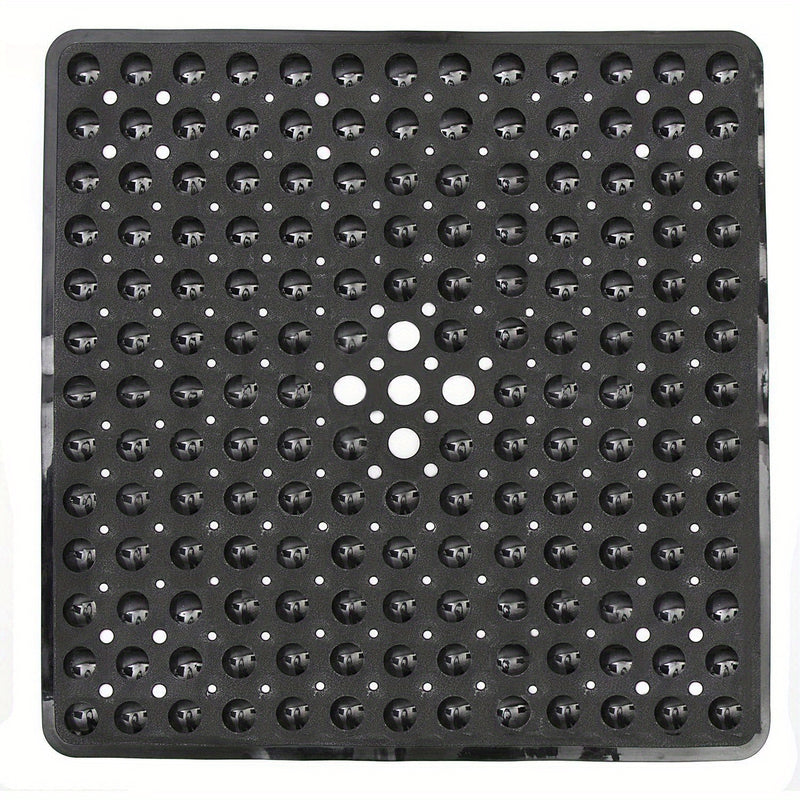 Alfombrilla de Baño Cuadrada de 1 pieza, Antideslizante con Orificio de Drenaje y Ventosas de Gran Capacidad de Absorción, Fácil de Limpiar, Lavable en Máquina, 53.34x53.34cm, Alfombra para Ducha, Alfombra para Bañera, Decoración del Hogar