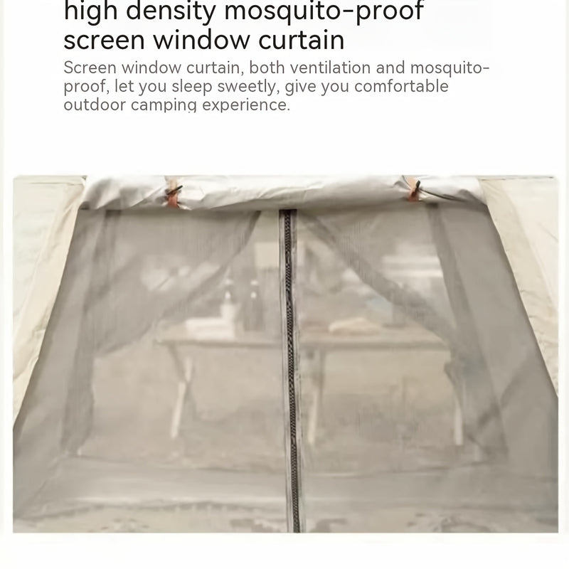 Tienda de Campaña para 8 Personas con Toldo - Montaje Rápido, Mosquitera, A Prueba de Viento, Todo-Tiempo, Beige, Protección UV, Sombra de Múltiples Bandas, Tela Oxford Duradera, Perfecta para Aventuras al Aire Libre, Accesorios para Campistas
