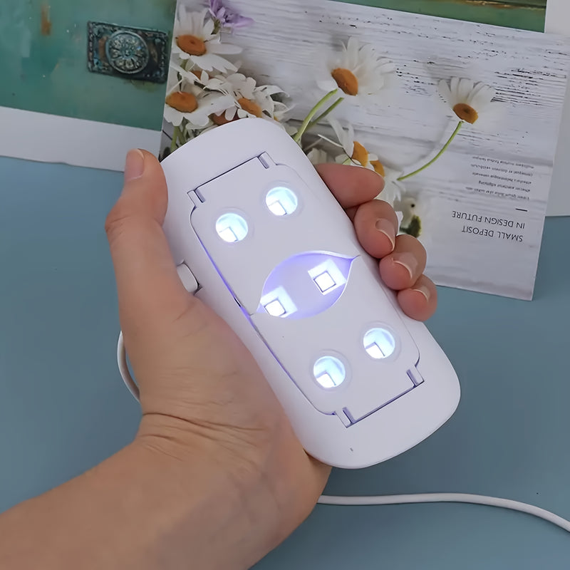 1/2/4 piezas de luz de secado de uñas portátil Sunmini - Lámpara de uñas LED de secado rápido con brillo púrpura, diseño compacto alimentado por USB para viajes, principiantes y uso doméstico, plástico hipoalergénico, luz de secado de uñas, cuidado de uñ