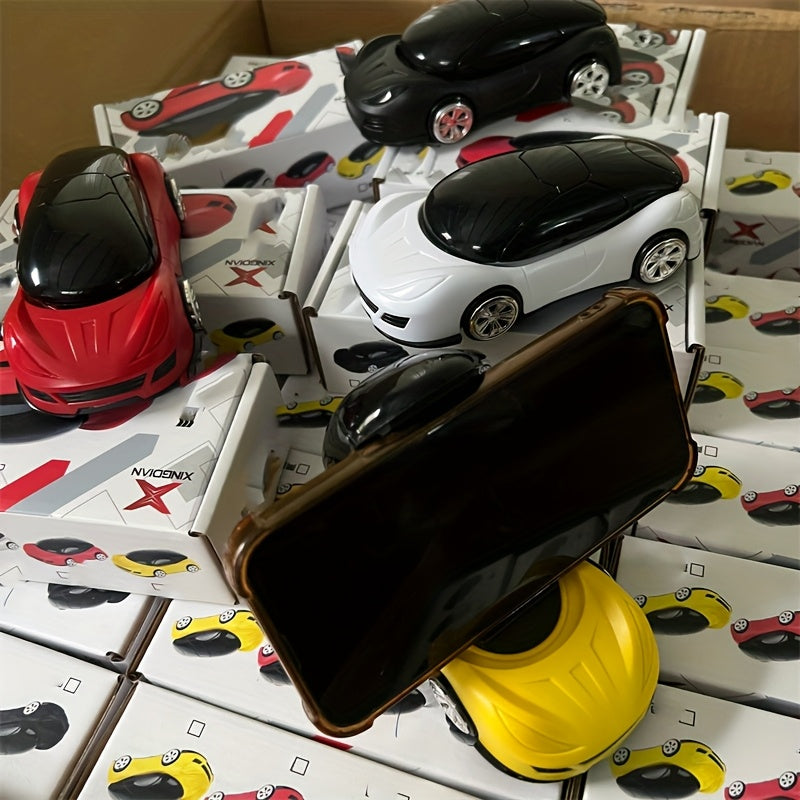 1 pieza, soporte de teléfono para coche, de forma de modelo, adhesivo, seguro, personalizado, adorno de tablero de instrumentos, material ABS, accesorio móvil, manos libres, plegable, 9 cm de altura, opciones amarillas y blancas, con montaje desmontable
