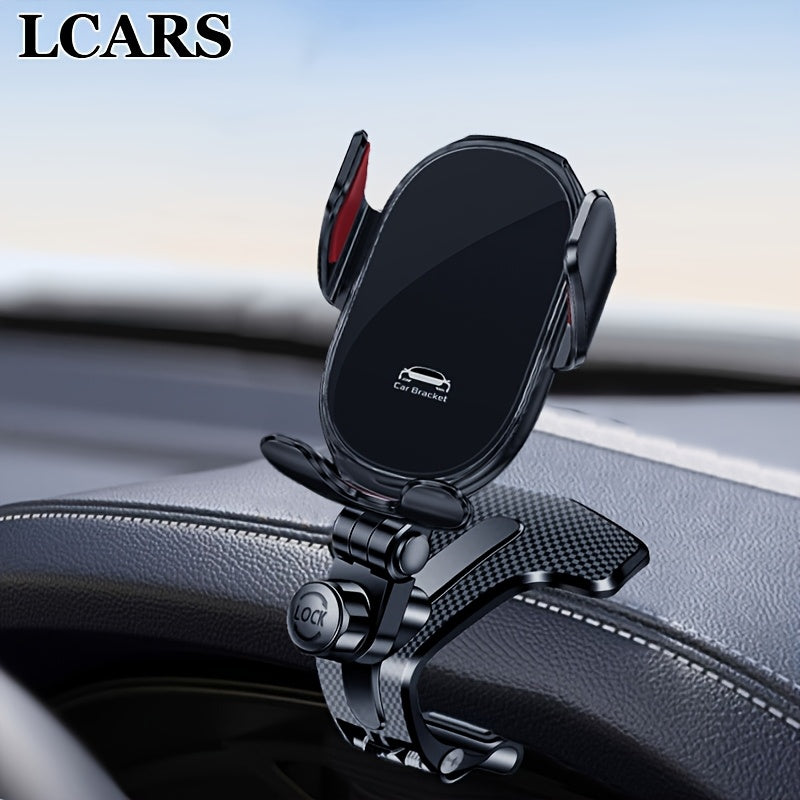 Soporte para Teléfono de Coche Plateado Premium - Montaje en el Tablero, Rotación Multiángulo, Sujeción Fuerte, Compatible con Varios Modelos, Operación Fácil con Una Mano, Seguro para el Dispositivo e Interior, Ideal para Todos los Conductores
