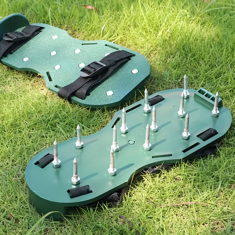1 Par de Zapatos de Aeración de Césped de Jardín Duraderos - Aerador de Césped Manual con Dientes de Metal, No Se Necesita Electricidad, Diseño Ergonómico para una Eficiente Aeración del Suelo en Jardines, Patios y Traspatios, Herramienta de Aeración de