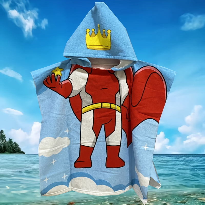 Toalla de baño infantil con diseño de caricaturas, ideal para playa y piscina