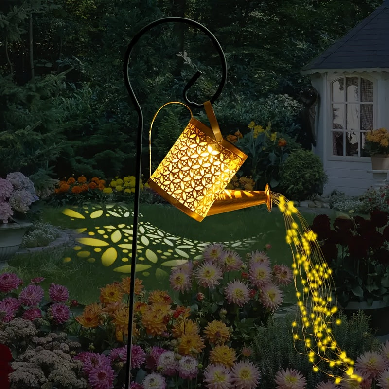 Botella de agua con energía solar y luces de cuerda, decoración de jardín al aire libre, luz solar de metal desmontable, luz colgante de montaje semi-inmerso, ideal para césped al aire libre, batería de níquel, hardware de instalación incluido, regalo pe
