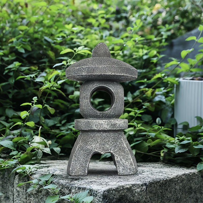 Linterna Solar Pagoda Zen Retro con Agujero Redondo, Ideal para Patios, Jardines, Césped y Escalones - Regalo Perfecto para Fiestas