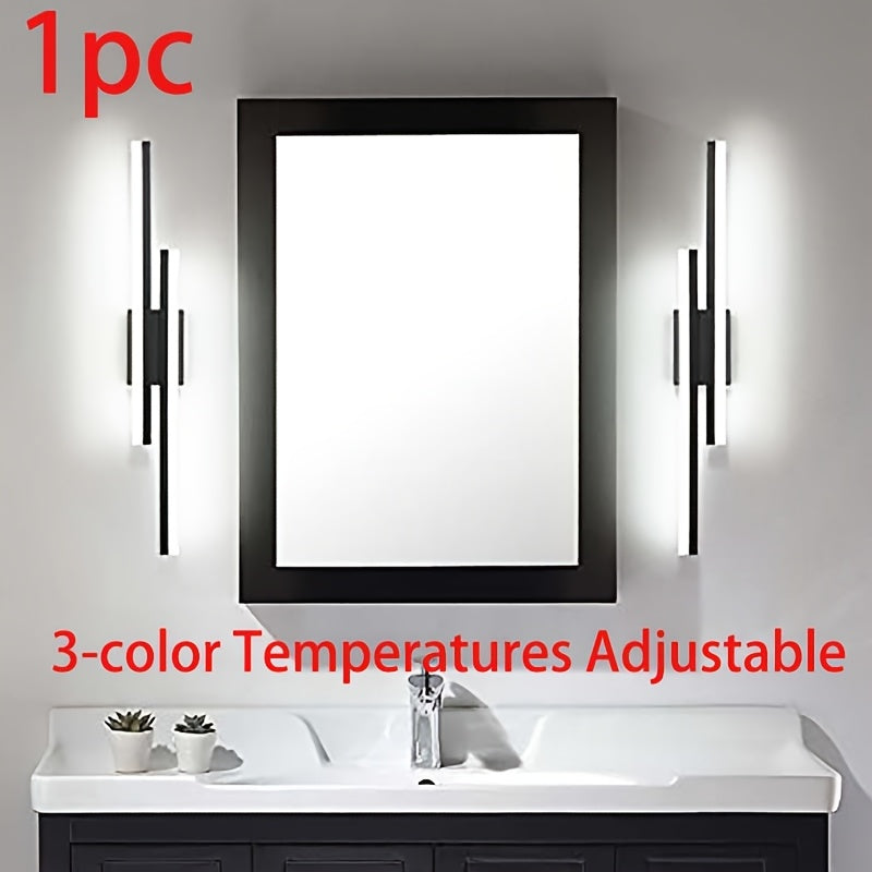 Arandela Moderna para Baño EZOS - Iluminación de 80.01 cm sobre Espejo con 3 Temperaturas Ajustables (3000K-6500K), Montaje Semiempotrado, Barra LED Energéticamente Eficiente para Baño, Dormitorio o Restaurante - Lámpara de Pared Decorativa