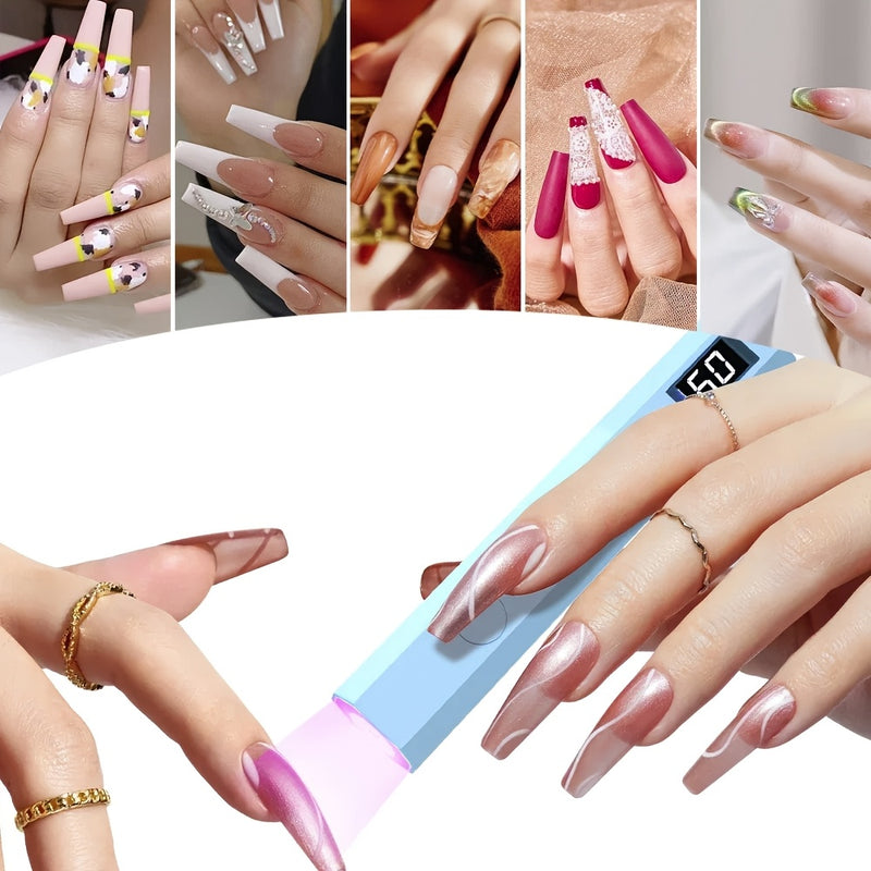 1pc Lámpara de Uñas con Pantalla Digital y Temporizador de Dos Velocidades - Secador de Uñas USB, Portátil para Secado Rápido, Ideal para Salón en Casa, Regalo Perfecto para Artistas de Manicura y Pedicura, Suministros de Diseño de Uñas, Diseño Compacto,