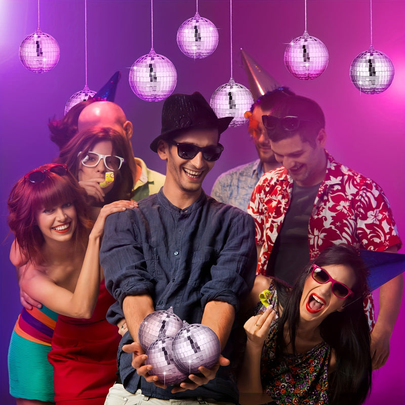 Esfera de vidrio decorativa de 4 pulgadas para fiestas, bodas - Diseño de suspensión no eléctrico adecuado para DJs, clubes, quinceañeras, decoraciones de Navidad, Halloween, Día de San Patricio (Paquete de 1)