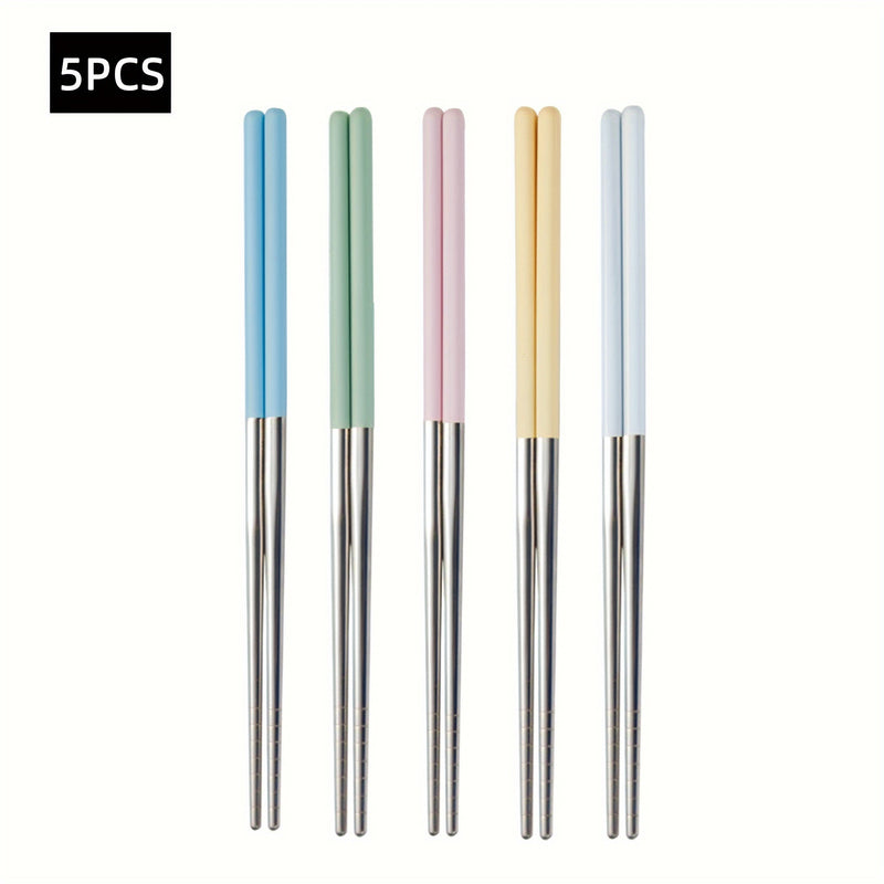 Palillos de Acero Inoxidable en Colores de Frutas Frescas y Macaron, Divididos para Comidas, Cocina de Hogar, Aleación Antideslizante y Antiescaldado, Un Palillo por Persona, Regalo del Día del Padre, Estudiantes, Oficina, Viajes al Aire Libre y Picnic