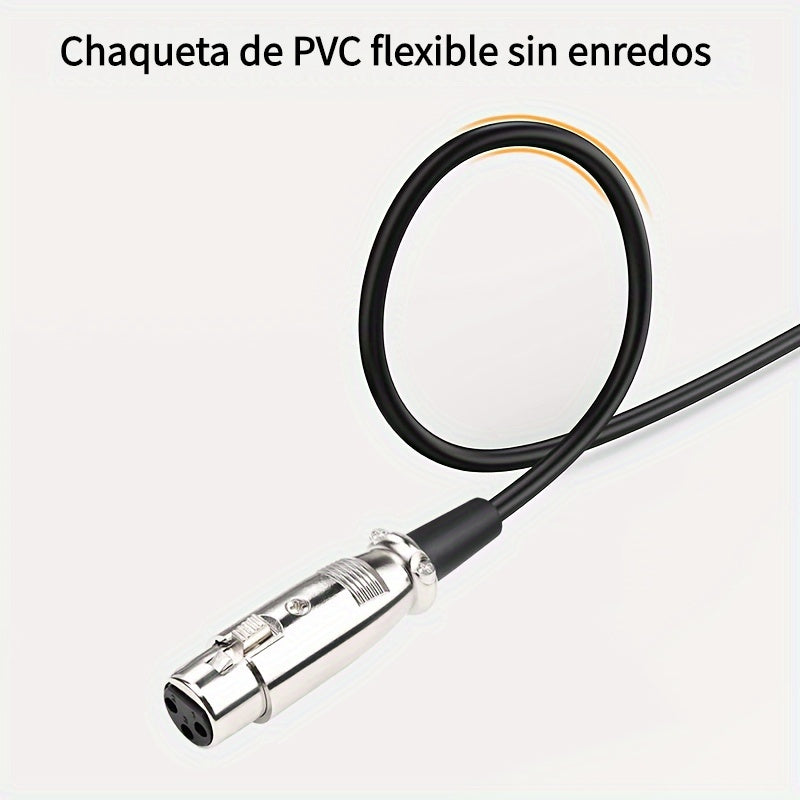 Cable de Audio i-Zclive Premium de 3.5mm a XLR - Macho a Hembra, Cobre Puro Bañado en Oro, Aleación de Zinc y Aluminio, Ideal para Micrófonos y Consolas de Mezcla, Cable Redondo Duradero con Diseño de Notas Musicales
