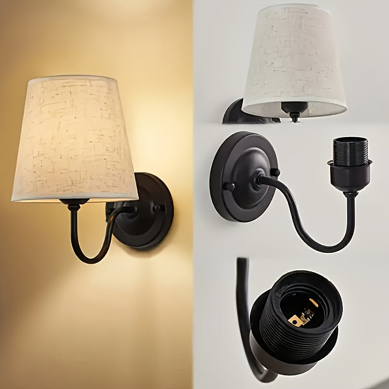 2 lámparas de pared modernas, con fundas de tela sencillas, accesorios desmontables y de hardware, ideales para iluminación en baños, salas de estar, vestidores, villas, restaurantes, bares, dormitorios, cafés y tiendas