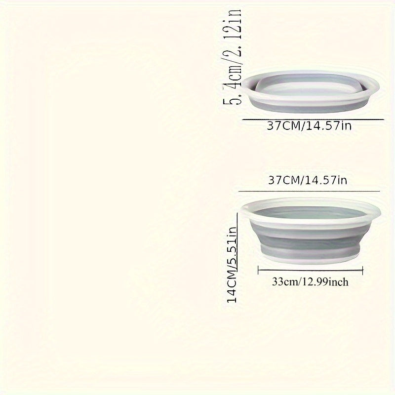 Baño grande plegable de doble tono portátil - Plástico grueso, ideal para uso doméstico - Lavado de caras, verduras y ropa, bañera para remojar los pies