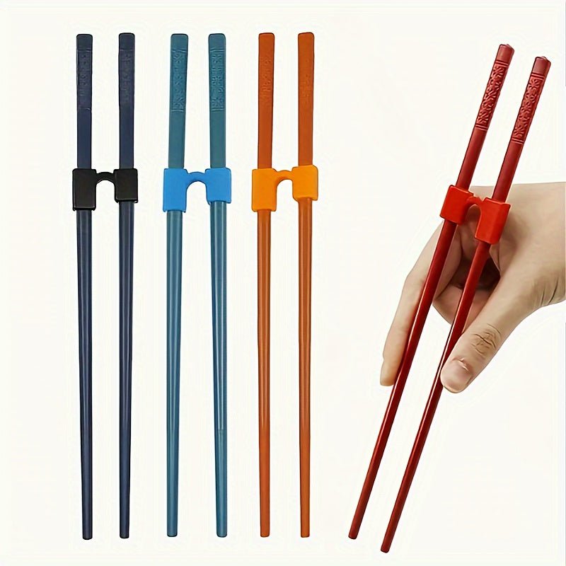 4 piezas de soportes de palillos para principiantes - Accesorios de palillos ligeros para entrenamiento, antideslizantes, reutilizables, seguros para el lavavajillas, adecuados para adultos, aprendices y principiantes - Hechos de plástico, no requiere el