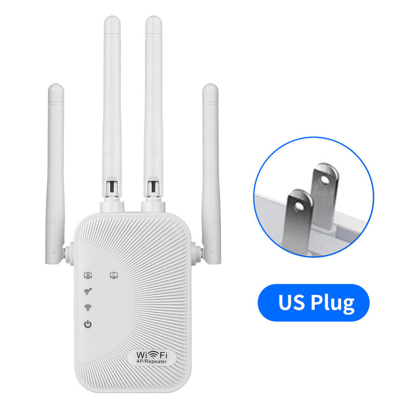 Momotor Extensor WIFI, Amplificador de Señal WIFI 2.4GHz Alta Velocidad sin varillas, Potente con 4 Antenas, Alta Penetración, Modo Seguro WPS, Ruta Extendida Dual - Ideal para Hogar, Cafeterías y Oficinas